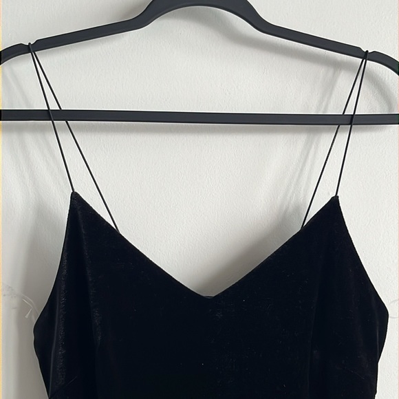 Soft Warm Black Dress, medium, velvet feel, lined, spaghetti straps knee length - Picture 5 of 13